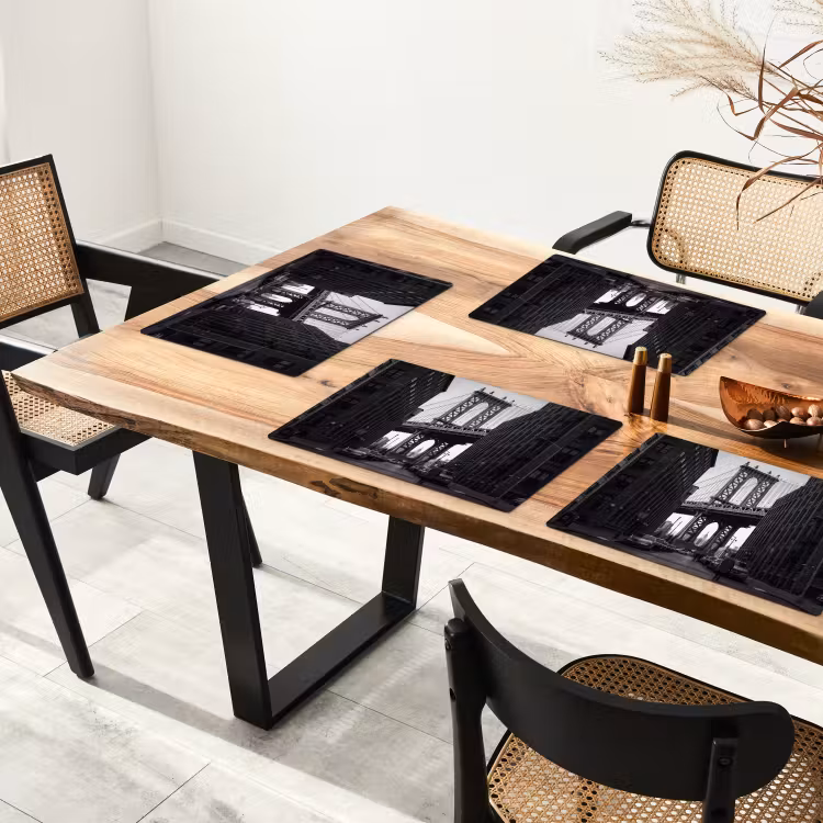 Brug - Stad - Architectuur - Modern - Zwart-wit Placemat vinyl groot -zzsfeer4_Kitchenyeah-website