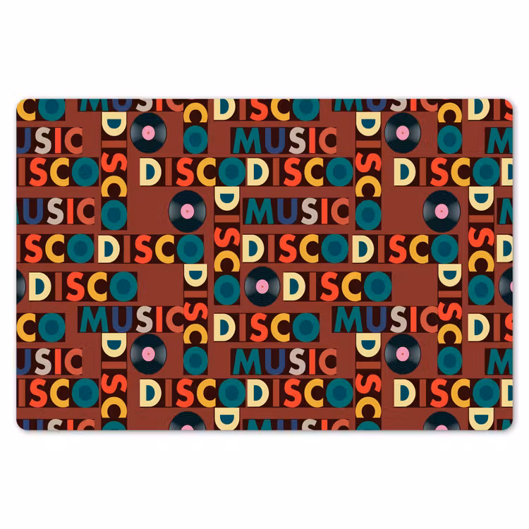 Bruin - Retro - Disco - Patroon Placemat vinyl groot 368 -zzsfeer1_Kitchenyeah-website