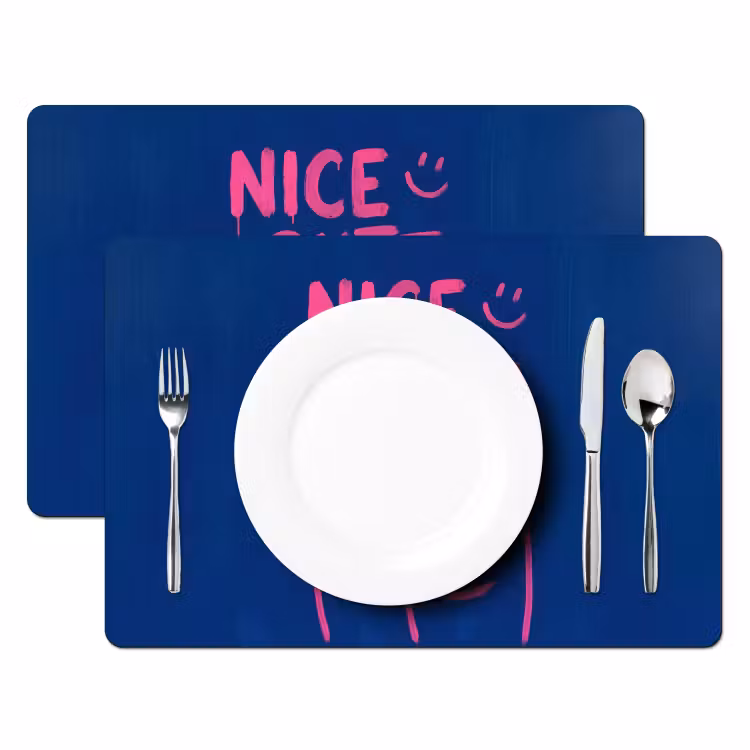 Brutaal - Grappig - Blauw Placemat vinyl groot -zzsfeer2_Kitchenyeah-website