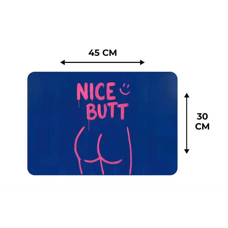 Brutaal - Grappig - Blauw Placemat vinyl groot -specs