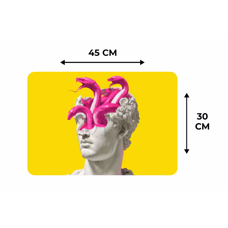 Buste - Slangen - Geel Placemat vinyl groot -specs