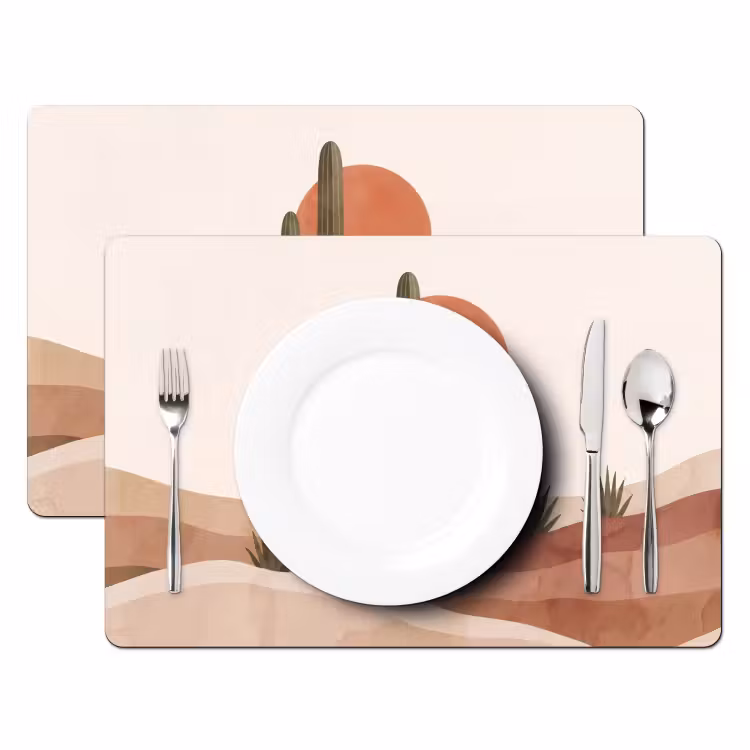 Cactus - Duinen - Modern - Landschap - Groen Placemat vinyl groot -zzsfeer2_Kitchenyeah-website
