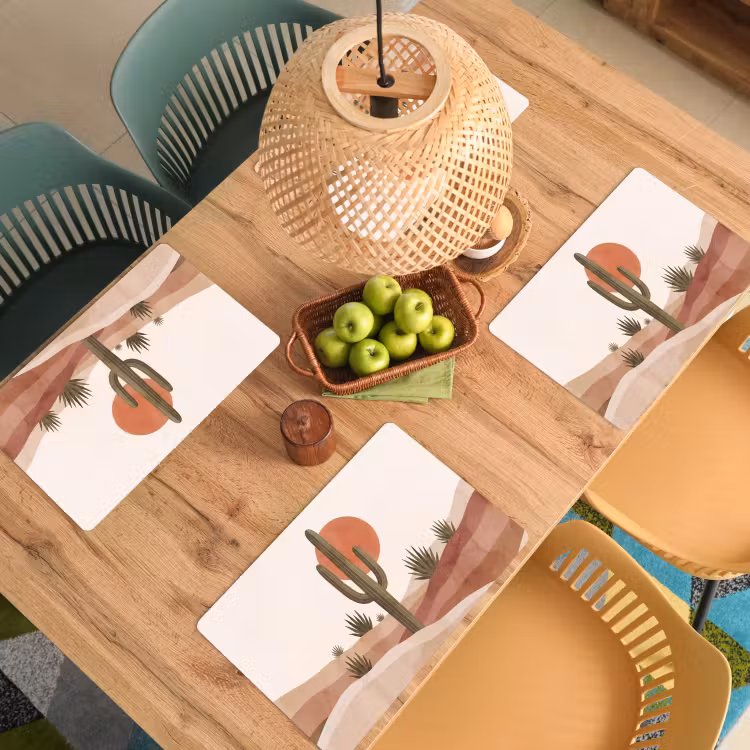 Cactus - Duinen - Modern - Landschap - Groen Placemat vinyl groot -zzsfeer5_Kitchenyeah-website