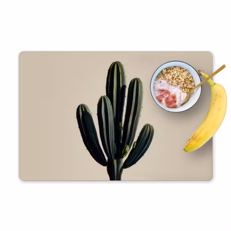 Cactus - Subtiel - Groen Placemat vinyl groot -zzzproduct_Kitchenyeah-website