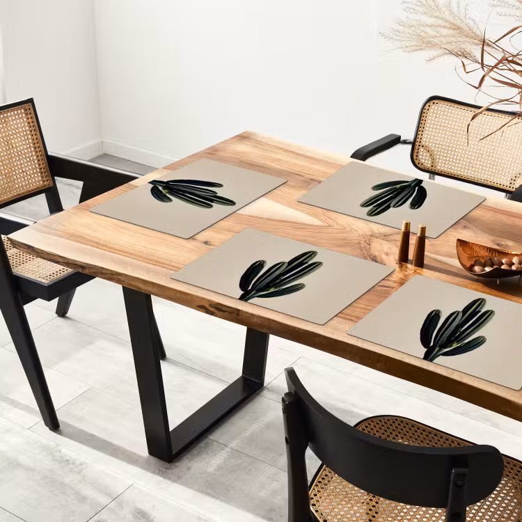 Cactus - Subtiel - Groen Placemat vinyl groot -zzsfeer4_Kitchenyeah-website