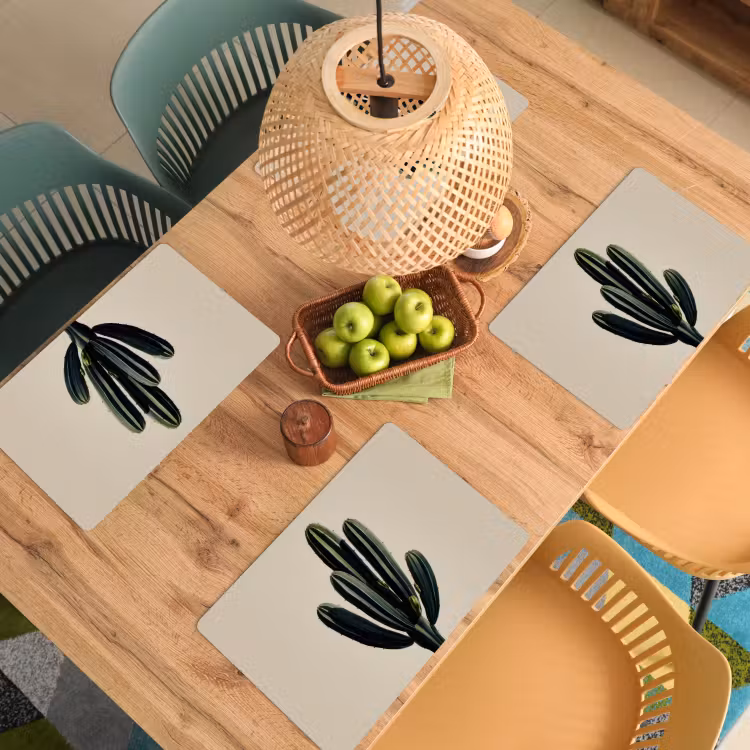 Cactus - Subtiel - Groen Placemat vinyl groot -zzsfeer5_Kitchenyeah-website