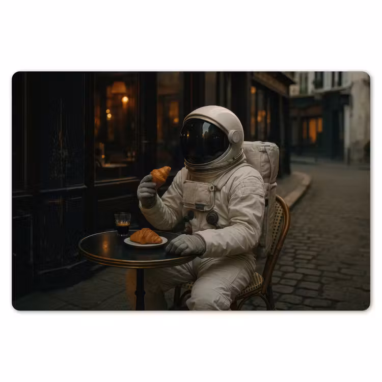 Café - Croissant - Koffie - Astronaut Placemat vinyl groot -zzsfeer1_Kitchenyeah-website