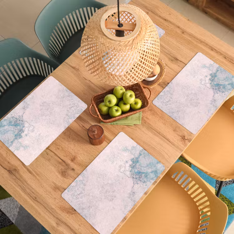 Cement - Beton - Retro - Industrieel - Wit - Blauw Placemat vinyl groot -zzsfeer5_Kitchenyeah-website