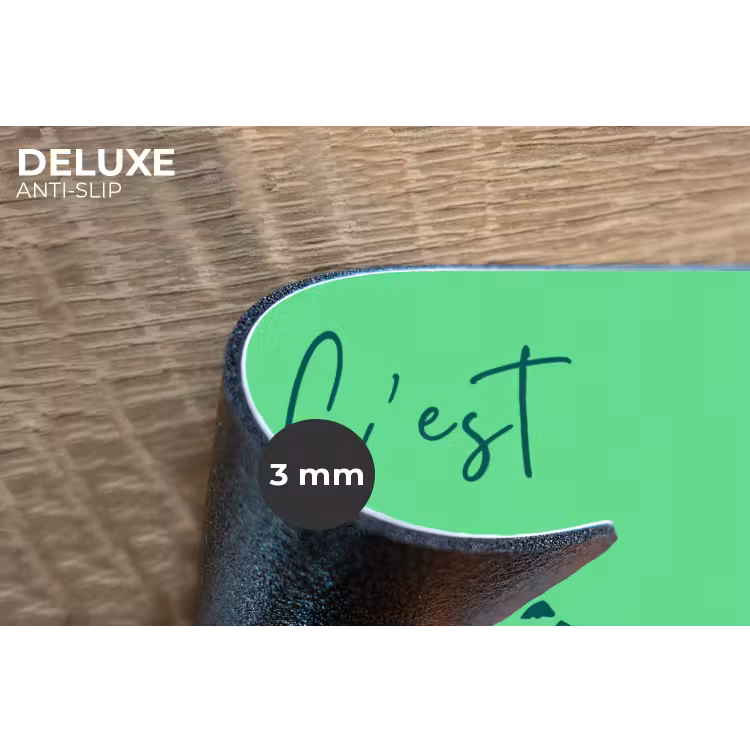 c'est la fucking vie - Groen - Penseelstijl Placemat vinyl groot -closeup