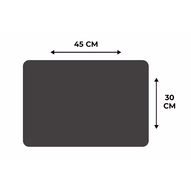 Charcoal - Grijs- Grey Placemat vinyl groot 368 -specs