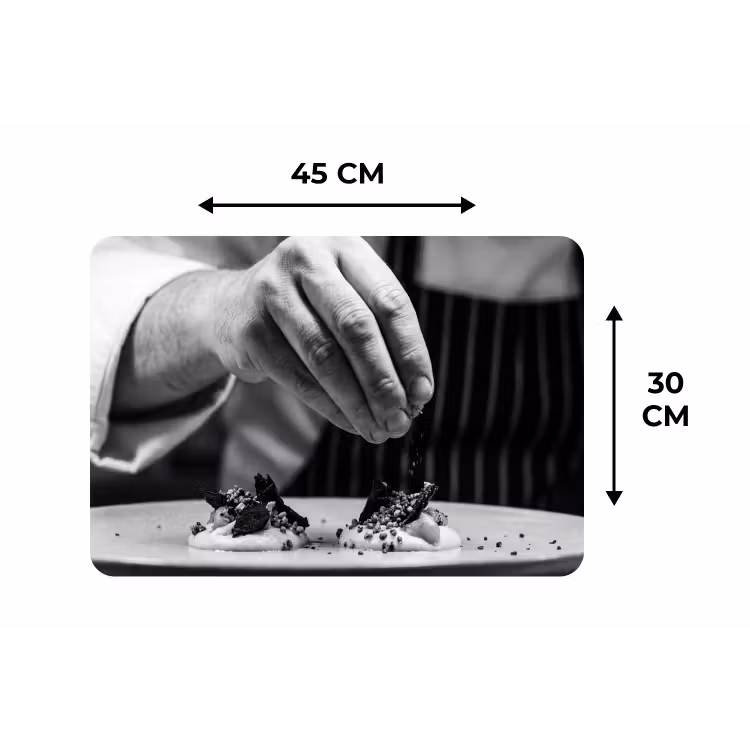 Chef - Garnering - Gerecht Placemat vinyl groot -specs