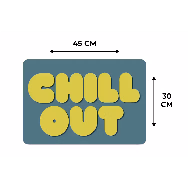 Chill out - Geel - Blauw Placemat vinyl groot -specs