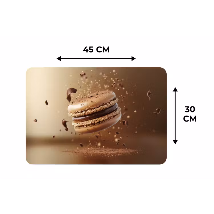 Chocolade - Macarons - Eten - Snoep Placemat vinyl groot -specs
