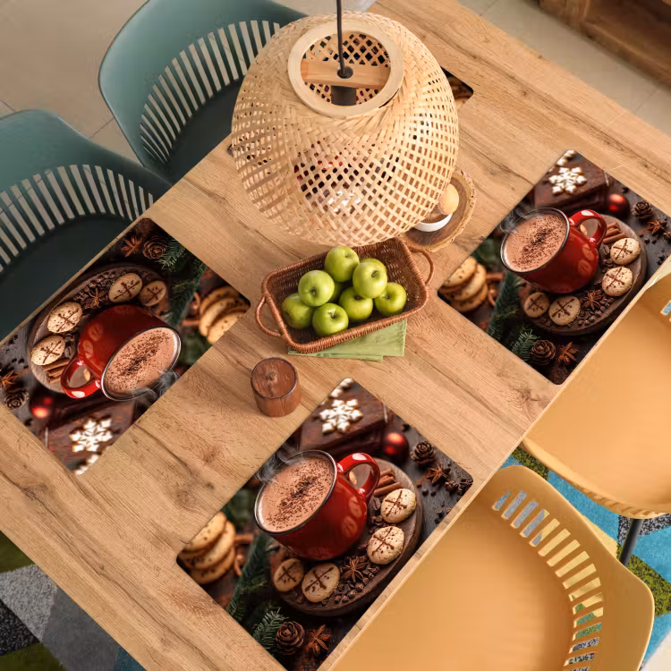 Chocolademelk - Mok - Winter - Kerst - Gezelligheid Placemat vinyl groot -zzsfeer5_Kitchenyeah-website