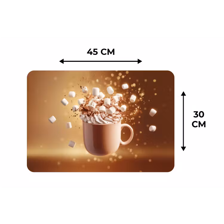 Chocomelk - Drinken - Warm - Bruin Placemat vinyl groot -specs
