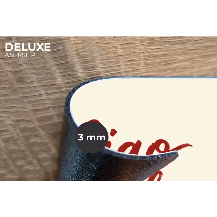 Ciao bella - Rood - Wit - Minimalistisch Placemat vinyl groot -closeup