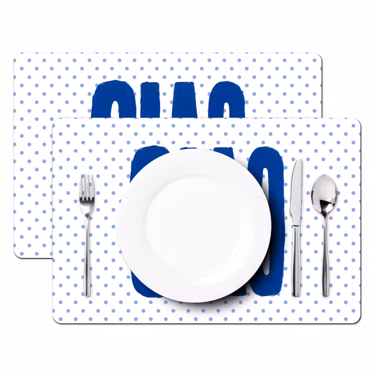 Ciao - Blauw - Stippen Placemat vinyl groot -zzsfeer2_Kitchenyeah-website