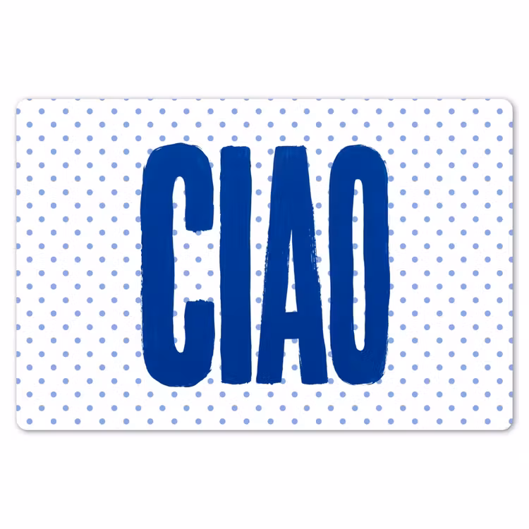 Ciao - Blauw - Stippen Placemat vinyl groot -zzsfeer1_Kitchenyeah-website