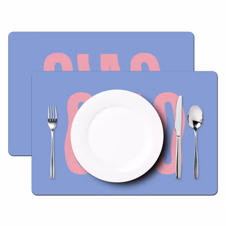 Ciao - Roze - Blauw - Golvend Placemat vinyl groot -zzsfeer2_Kitchenyeah-website