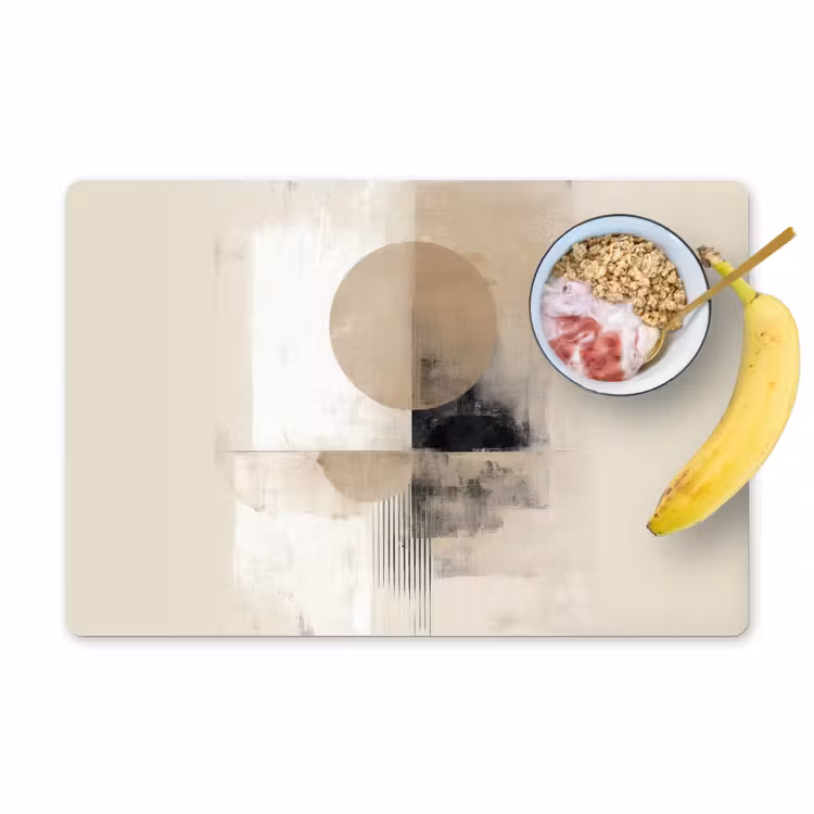 Cirkel - Compositie - Diepte - Beige Placemat vinyl groot -zzzproduct_Kitchenyeah-website