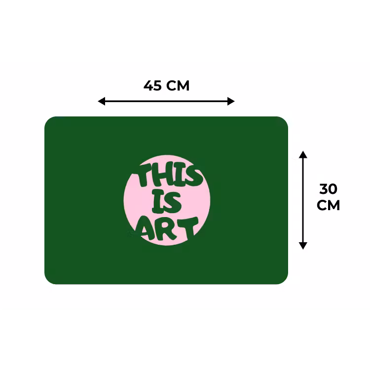 Cirkel - Roze - Tekst - Art Placemat vinyl groot -specs