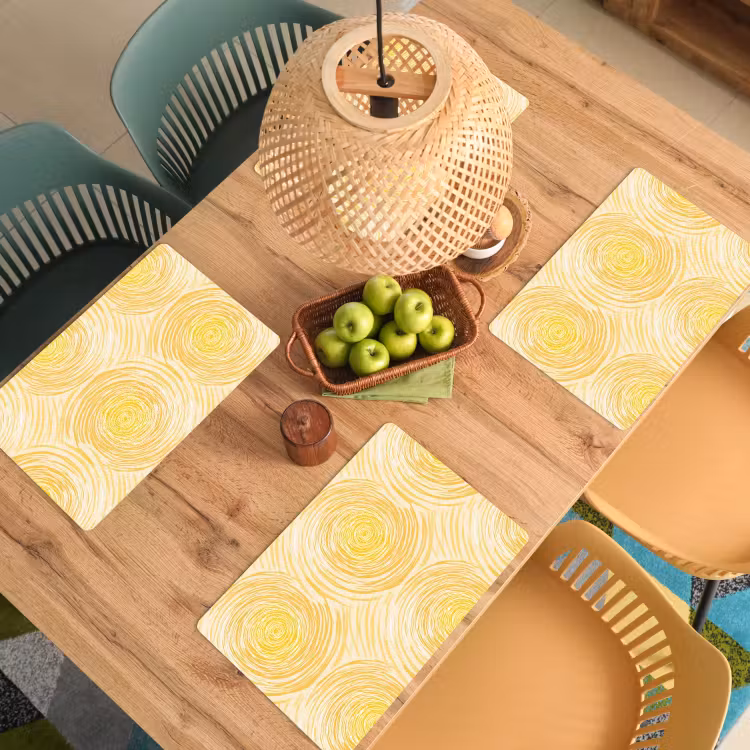 Cirkels - Abstract - Artistiek - Geel Placemat vinyl groot 368 -zzsfeer5_Kitchenyeah-website