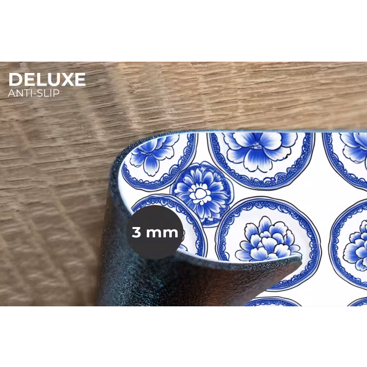 Cirkels - Bloemen - Blauw Placemat vinyl groot 368 -closeup