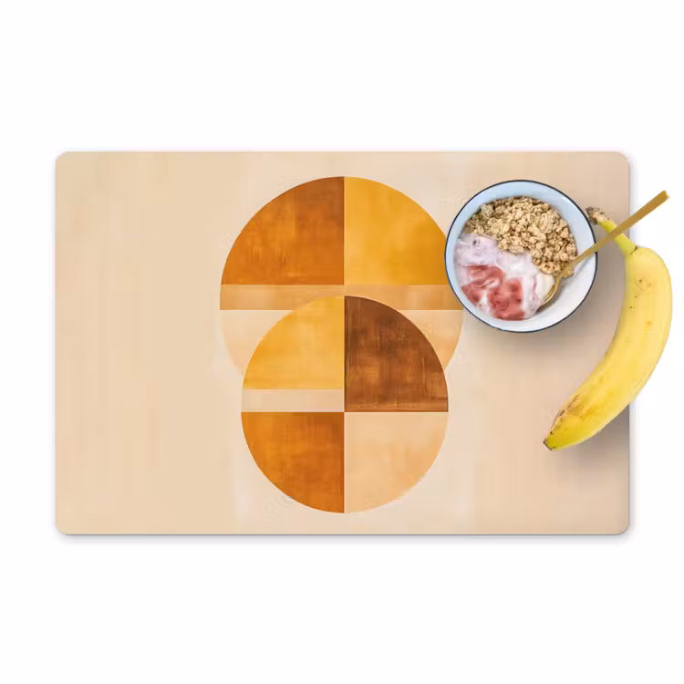 Cirkels - Geel - Minimalistisch Placemat vinyl groot -zzzproduct_Kitchenyeah-website