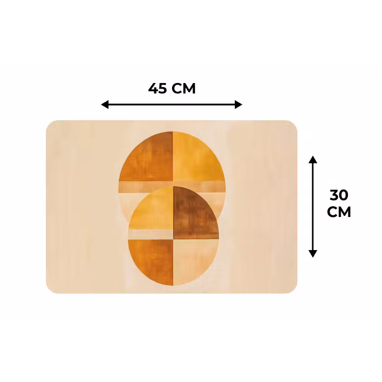 Cirkels - Geel - Minimalistisch Placemat vinyl groot -specs