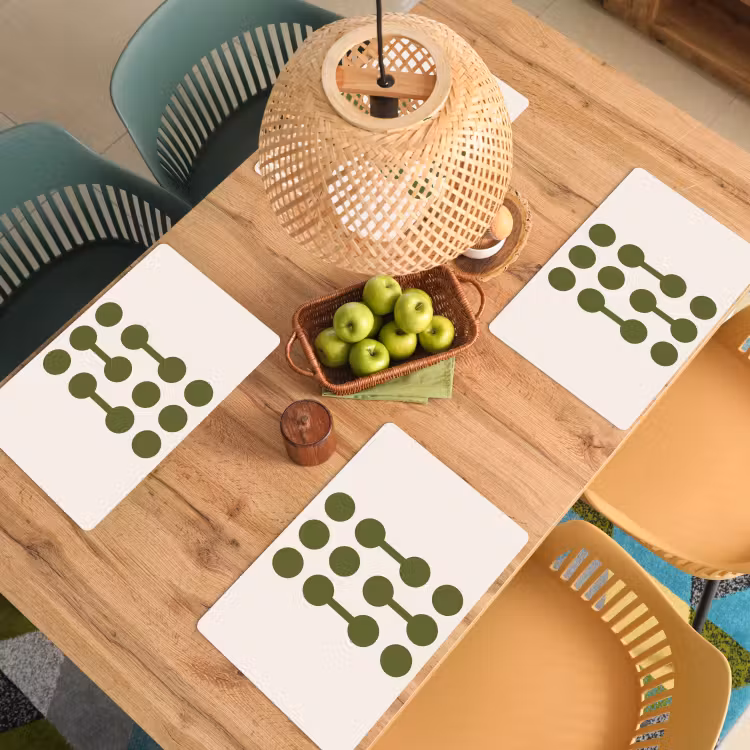 Cirkels - Geometrisch - Abstract - Modern - Groen Placemat vinyl groot -zzsfeer5_Kitchenyeah-website