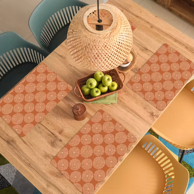 Cirkels - Grafisch - Patroon - Terracotta Placemat vinyl groot 368 -zzsfeer5_Kitchenyeah-website