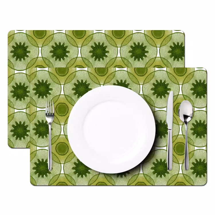 Cirkels - Patroon - Groen Placemat vinyl groot 368 -zzsfeer2_Kitchenyeah-website