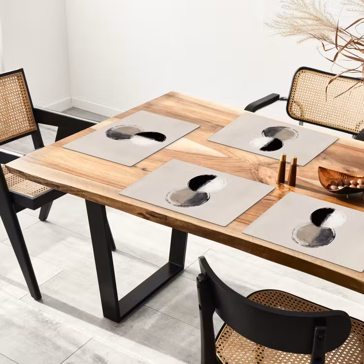 Cirkels - Strepen - Minimalistisch - Zwart Placemat vinyl groot -zzsfeer4_Kitchenyeah-website
