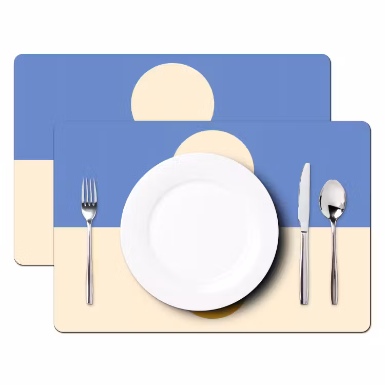 Cirkels - Symmetrisch - Wit - Blauw- Geel Placemat vinyl groot -zzsfeer2_Kitchenyeah-website