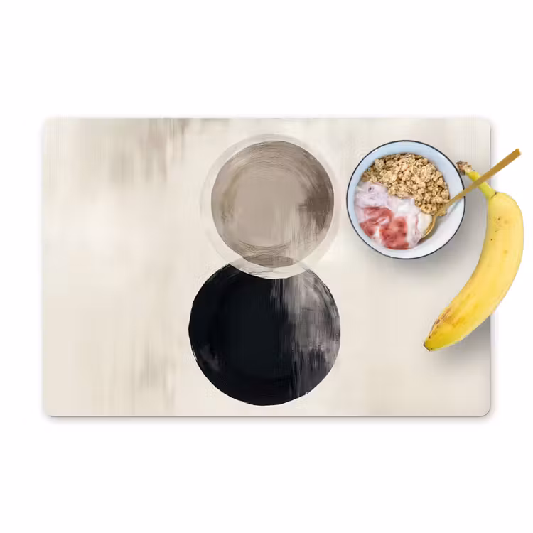 Cirkels - Vorm - Beige - Abstract Placemat vinyl groot -zzzproduct_Kitchenyeah-website