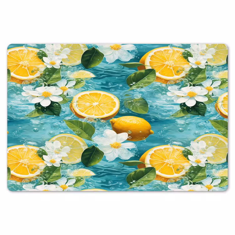 Citroen - Bloemen - Bruisend - Water Placemat vinyl groot 368 -zzsfeer1_Kitchenyeah-website