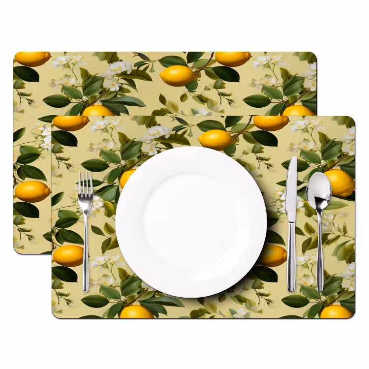 Citroen - Groen - Bloesem Placemat vinyl groot 368 -zzsfeer2_Kitchenyeah-website