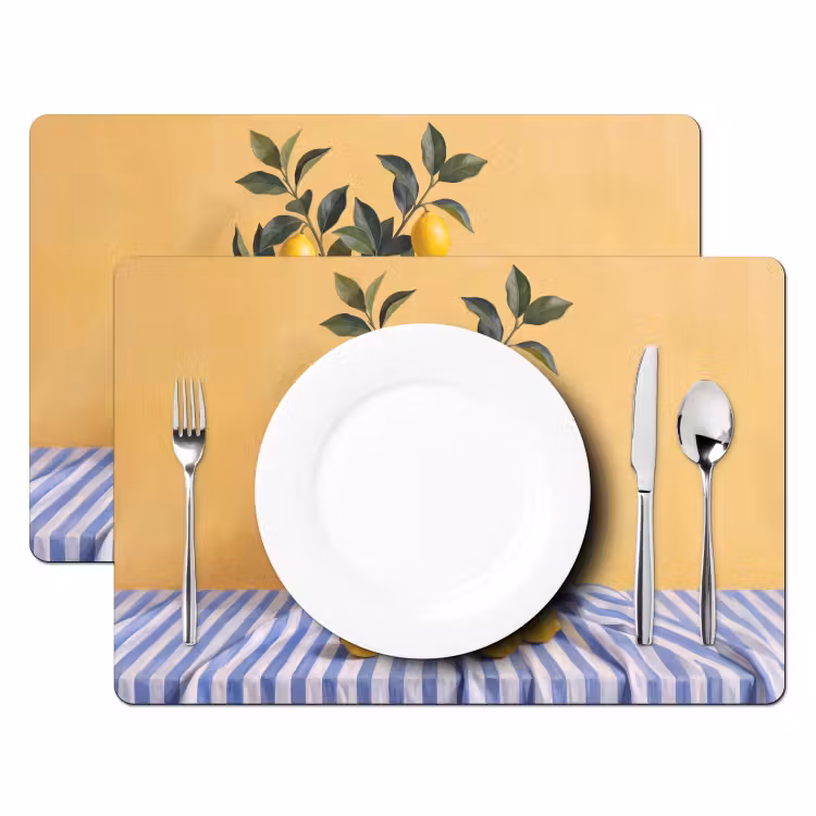 Placemat - 6 stuks - Citroen - Stilleven - Modern - Citroen - Stilleven - Modern Placemat vinyl groot