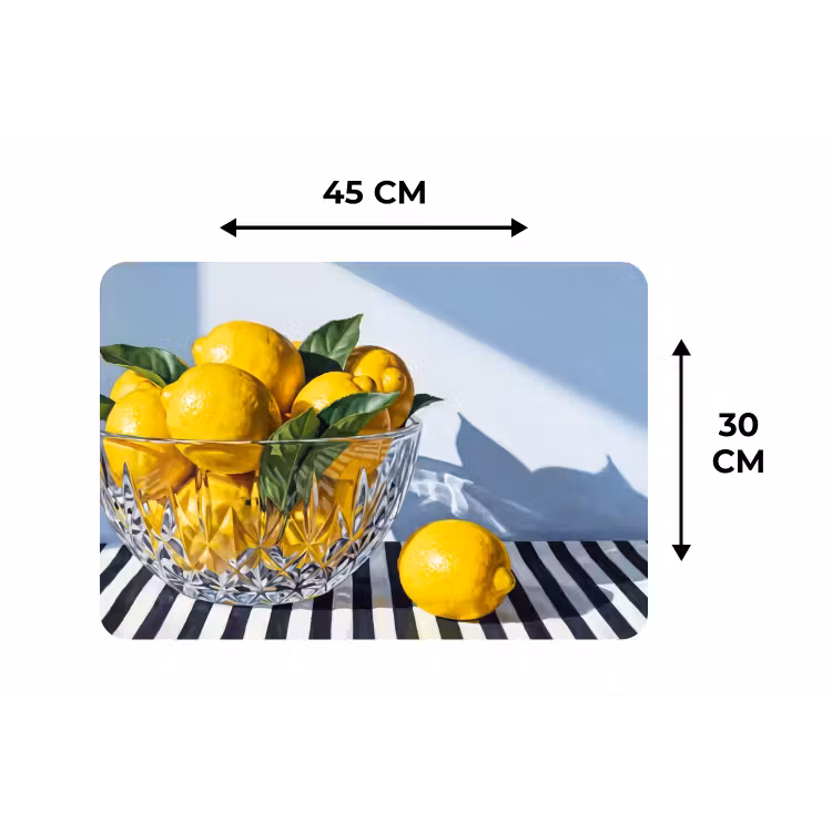 Placemat - 6 stuks - Citroenen - Fruit - Geel - Citroenen - Fruit - Geel Placemat vinyl groot