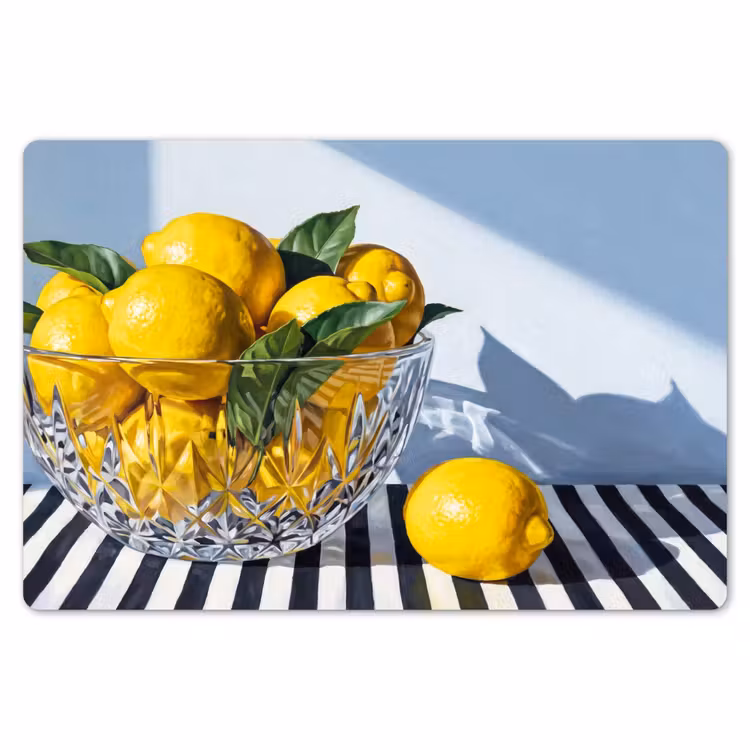 Placemat - 6 stuks - Citroenen - Fruit - Geel - Citroenen - Fruit - Geel Placemat vinyl groot