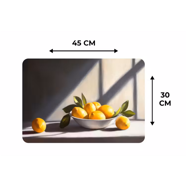 Citroenen - Stilleven - Geel Placemat vinyl groot -specs