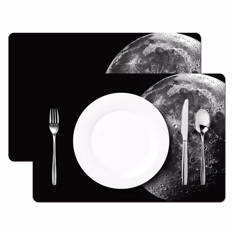 Close-up - Maan - Wit - Textuur Placemat vinyl groot -zzsfeer2_Kitchenyeah-website
