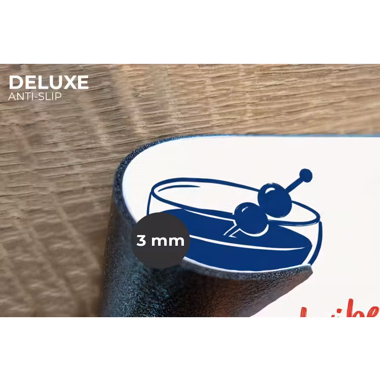 Cocktail - Glas - Illustratie - Blauw - Wit Placemat vinyl groot -closeup
