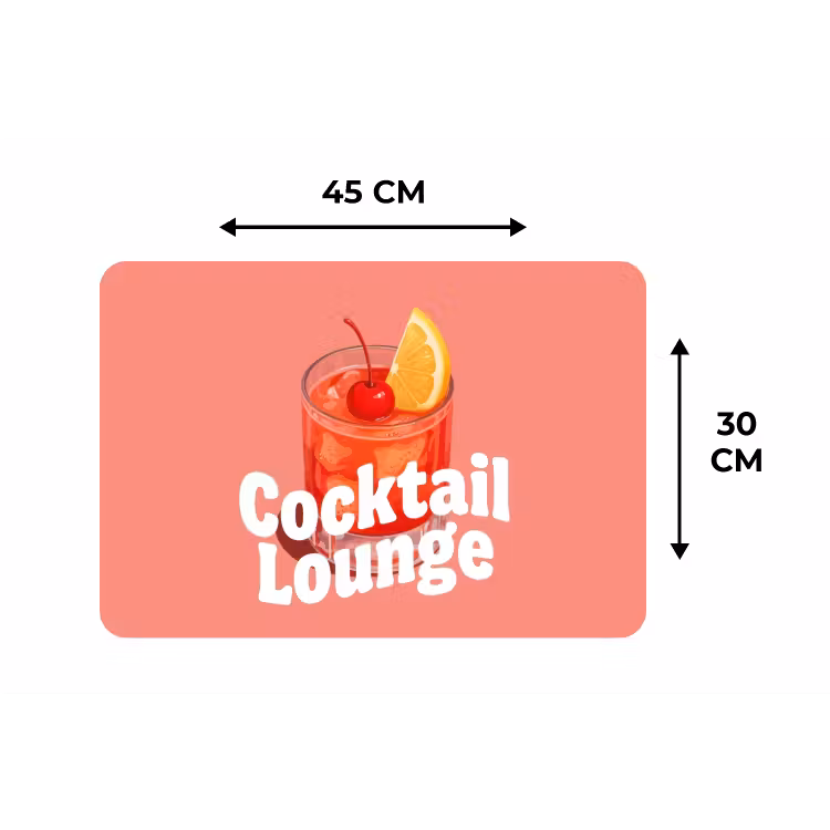 Cocktail Lounge - Glas - Koraal Placemat vinyl groot -specs