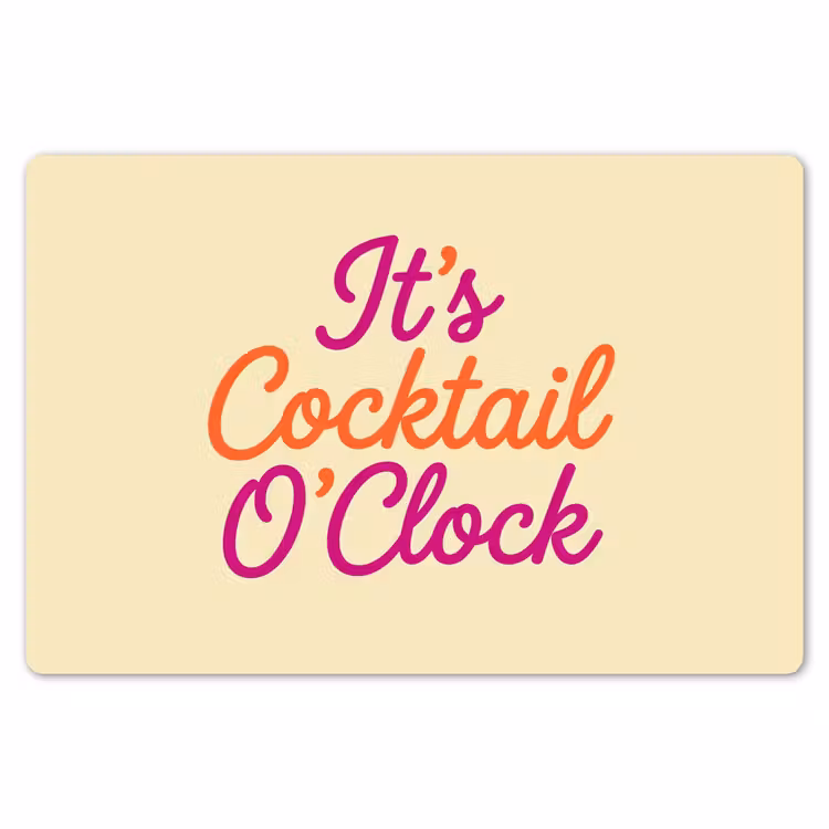 Cocktail O'Clock - Geel - Retro Placemat vinyl groot -zzsfeer1_Kitchenyeah-website