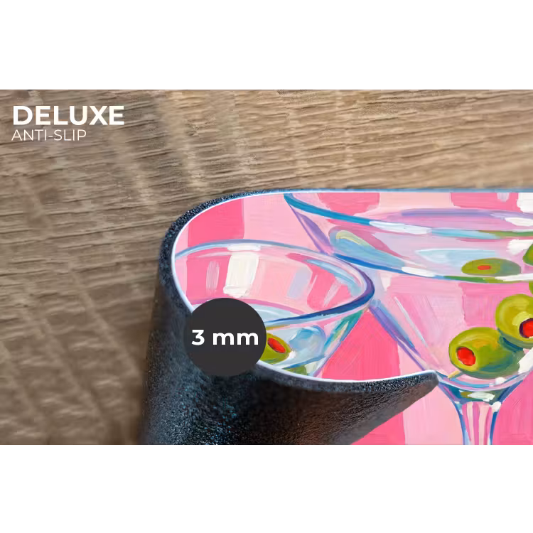 Cocktail - Olijven - Kunst - Modern - Roze Placemat vinyl groot -closeup