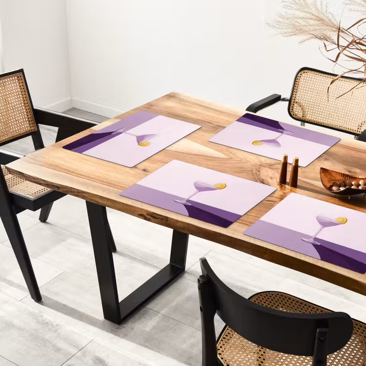 Cocktail - Paars - Minimalistisch - Citroen Placemat vinyl groot -zzsfeer4_Kitchenyeah-website