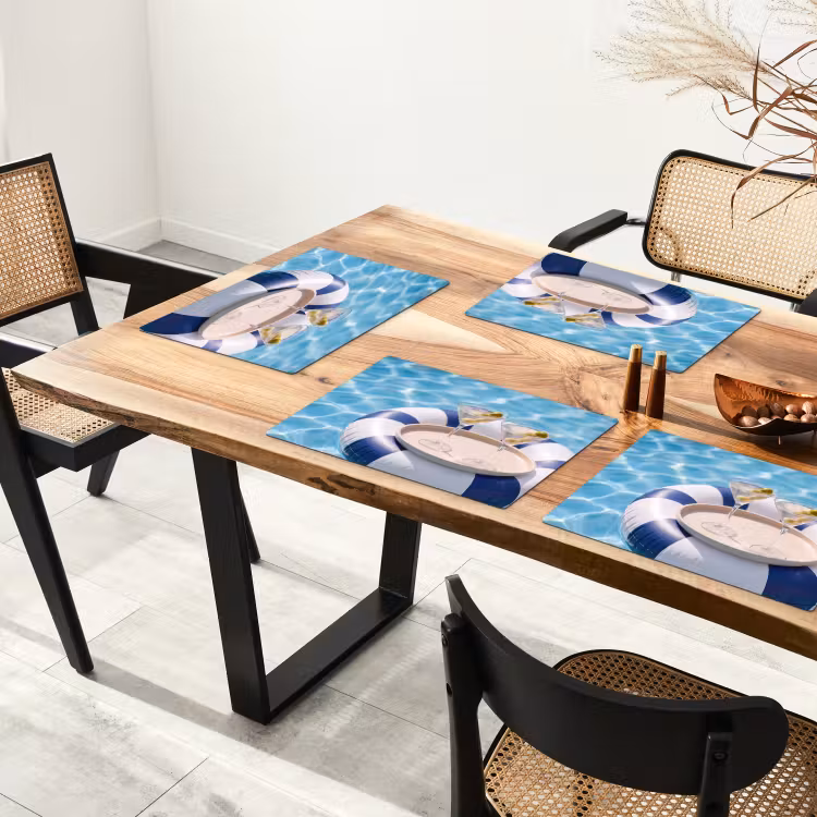 Cocktail - Zwembad - Zomer - Blauw Placemat vinyl groot -zzsfeer4_Kitchenyeah-website