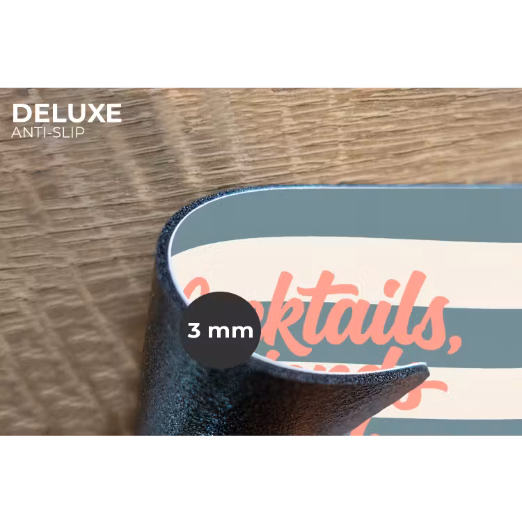 Cocktails - Strepen - Blauw - Koraal Placemat vinyl groot -closeup