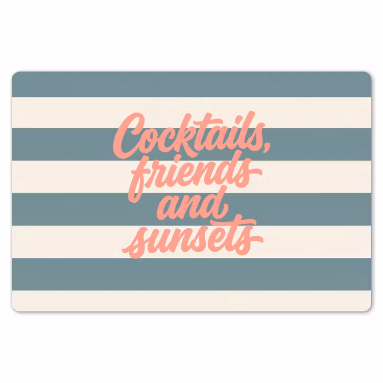 Cocktails - Strepen - Blauw - Koraal Placemat vinyl groot -zzsfeer1_Kitchenyeah-website